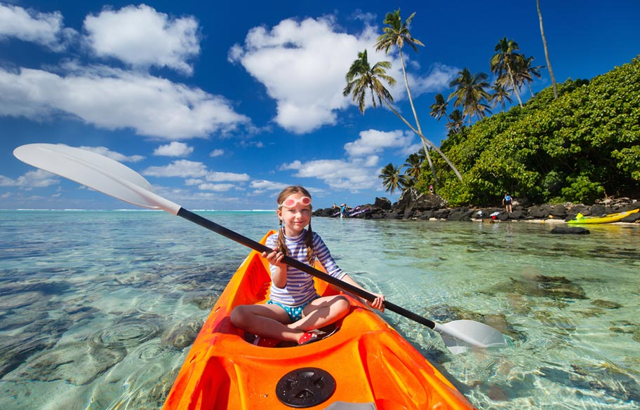 Strand Cook Island Kanu Kinder Cook Islands Mädchen Kanu