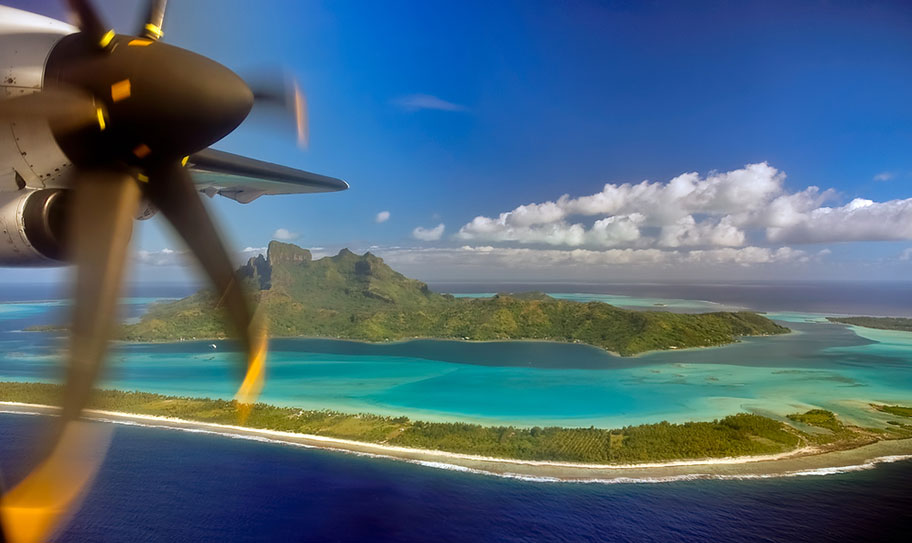 Flugzeug Propeller Insel Französisch Polynesien Flugzeug Französisch Polynesien