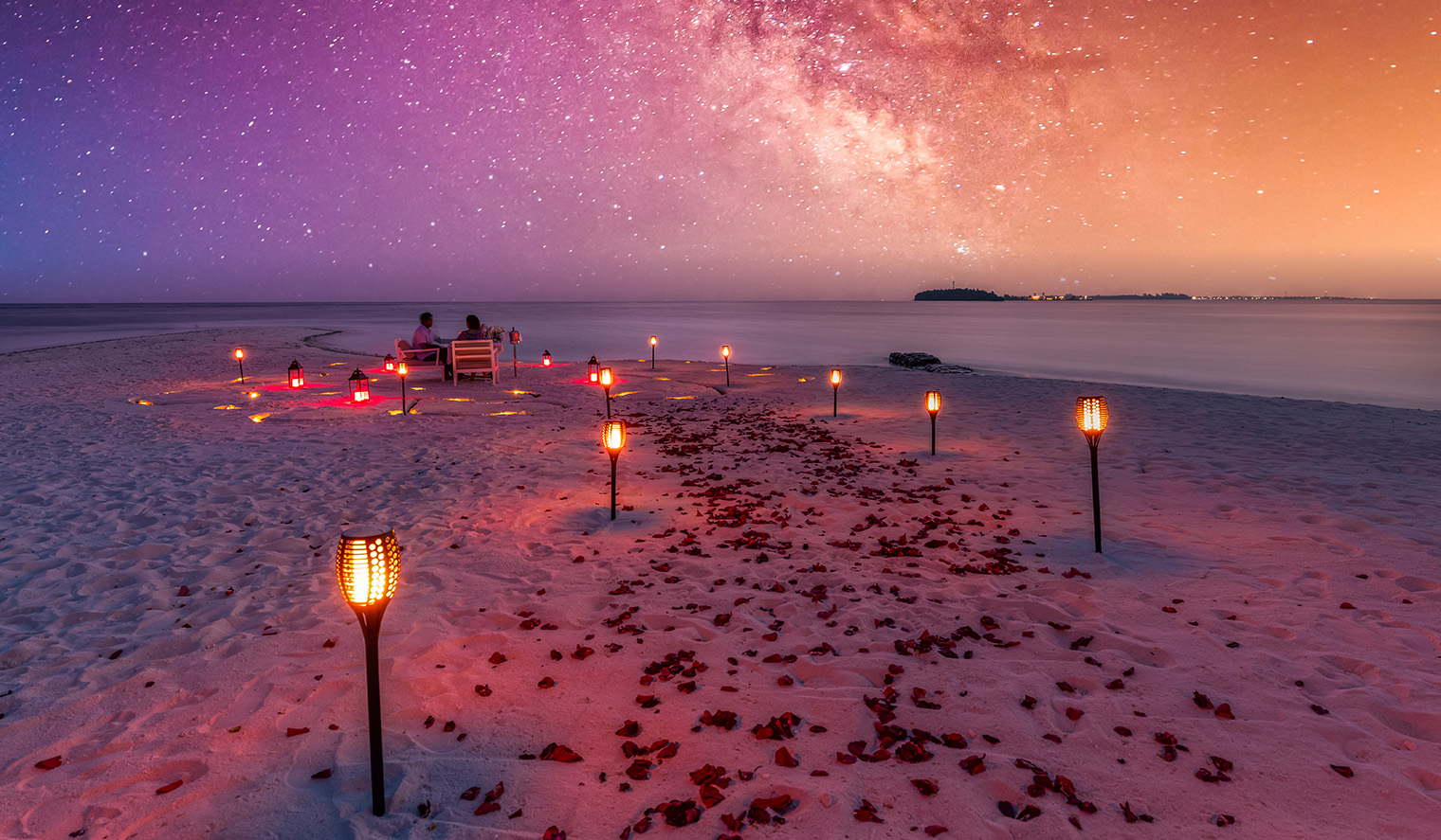 Candle Light Dinner Beach Südsee