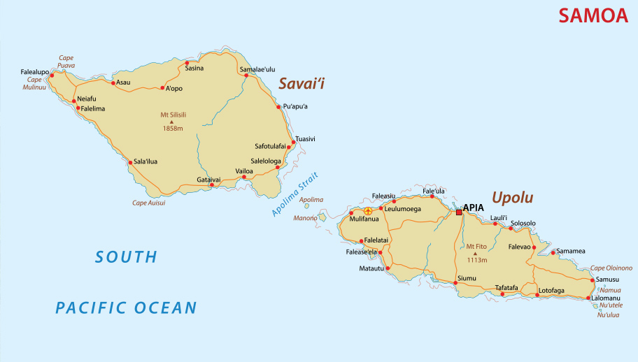 Karte Samoa beide Inseln